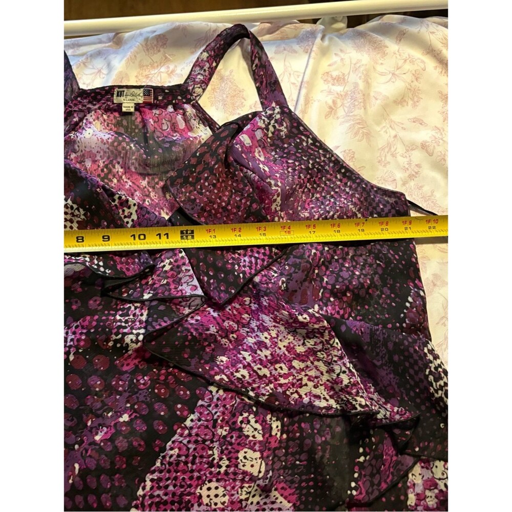 Magenta Snake Printed Ruffle Racerback Cami Top - Picture 5 of 6